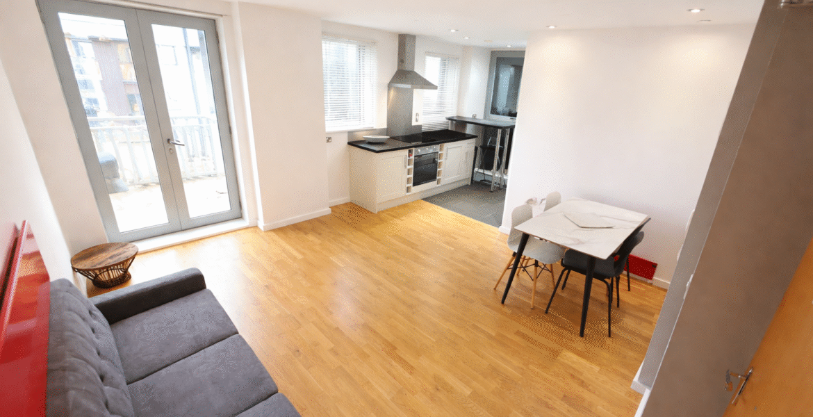 Bright open-plan living space