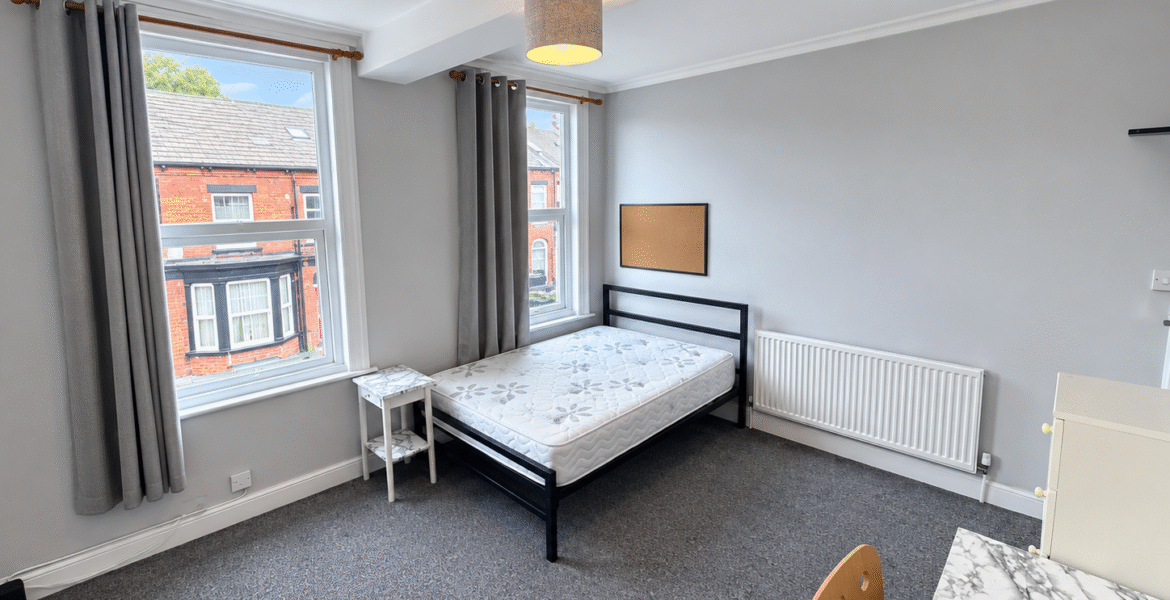 Minimalist Grey Rental Bedroom