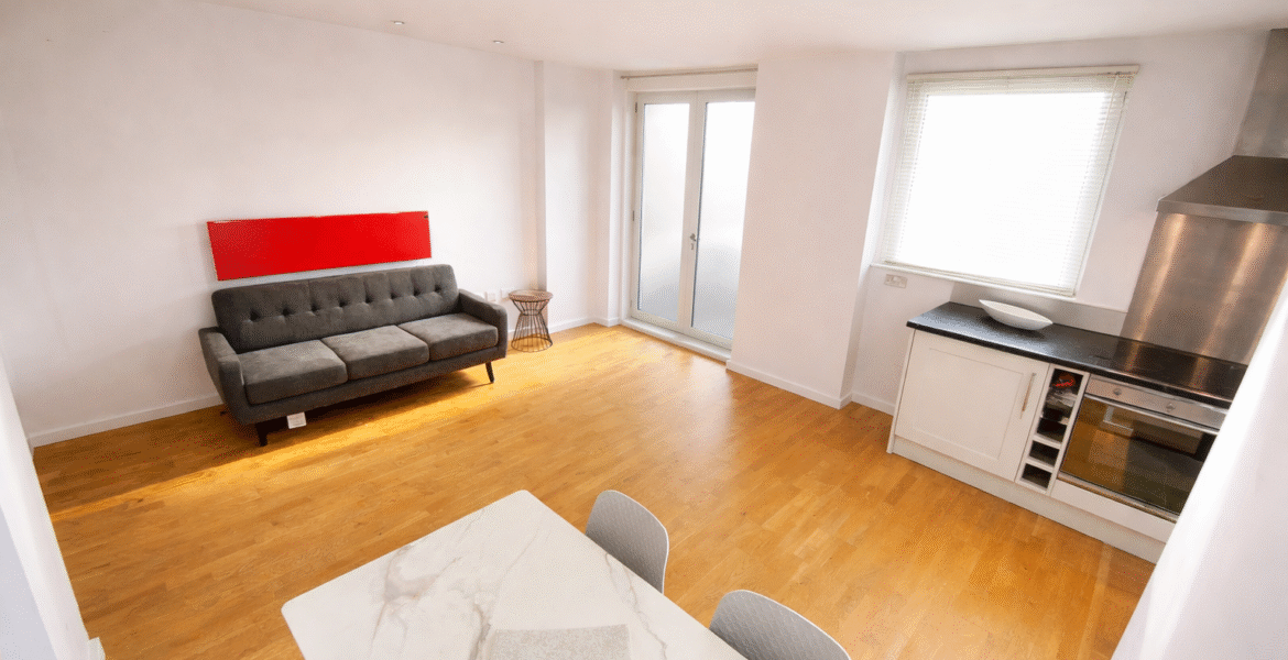 Modern living room with marble dining table