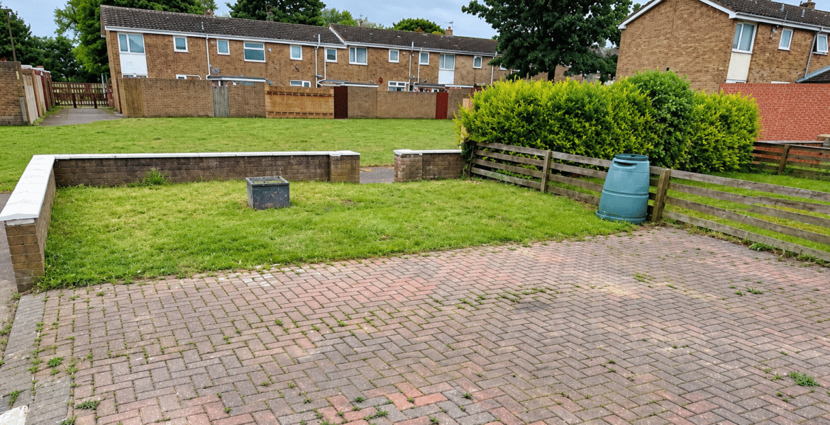 Overcast UK Housing Estate Courtyard